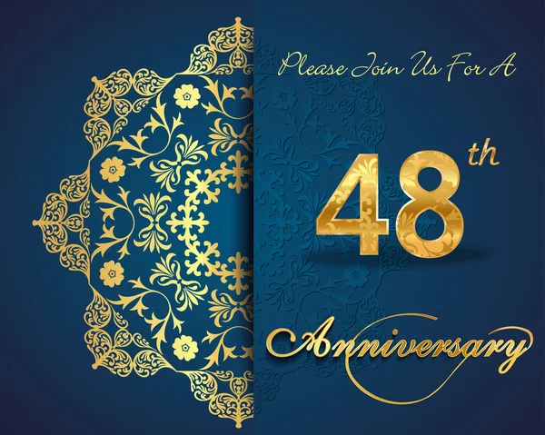 48 años aniversario — Vector de stock