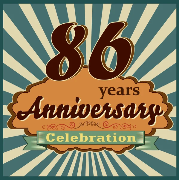 86 anni anniversario — Vettoriale Stock