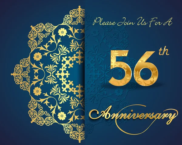 56 anni anniversario — Vettoriale Stock