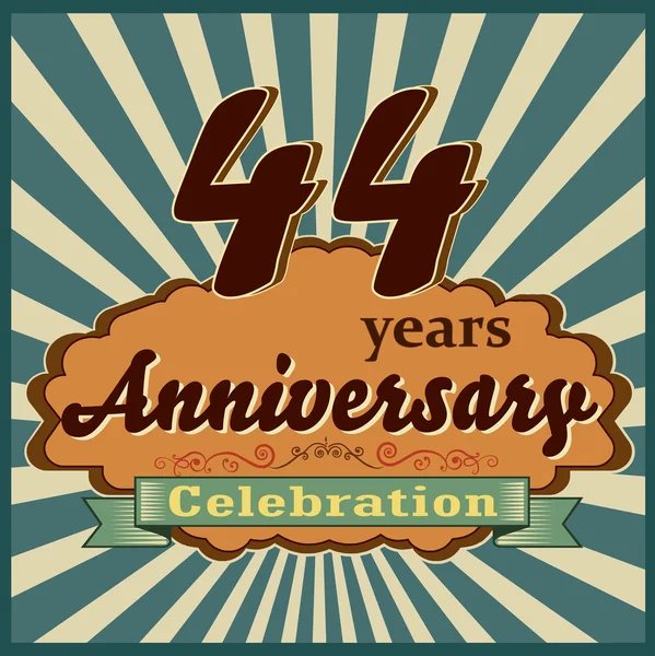 44 years anniversary — Stock Vector