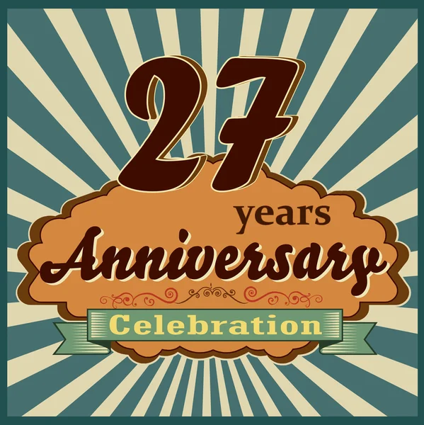 27 years anniversary — Stock Vector