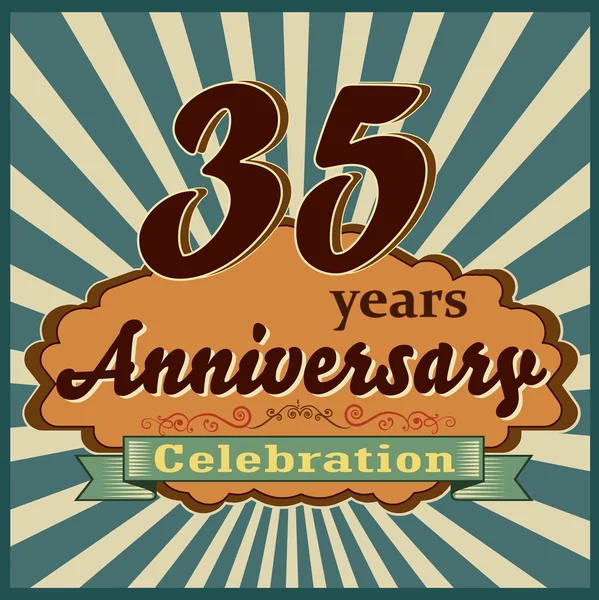 35 years anniversary — Stock Vector