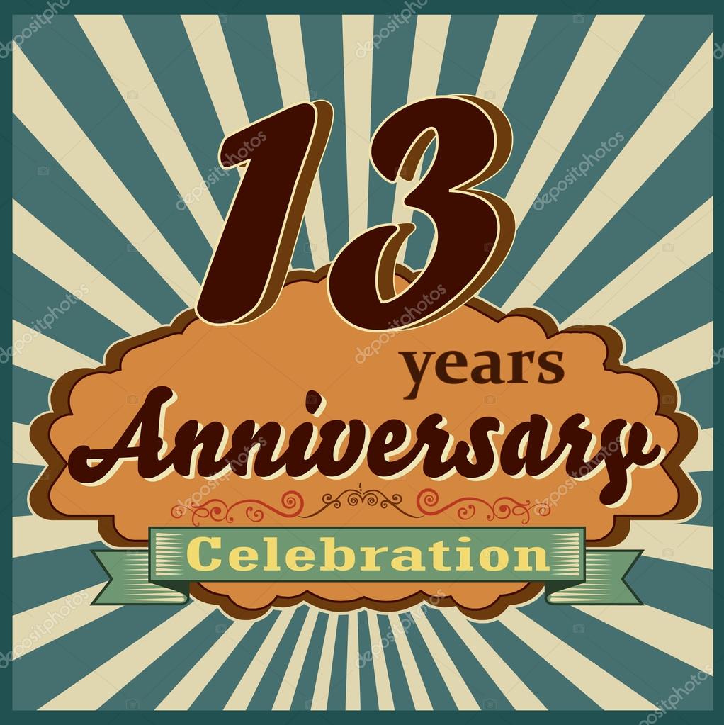 13 years anniversary — Stock Vector © atulvermabhai #59445547