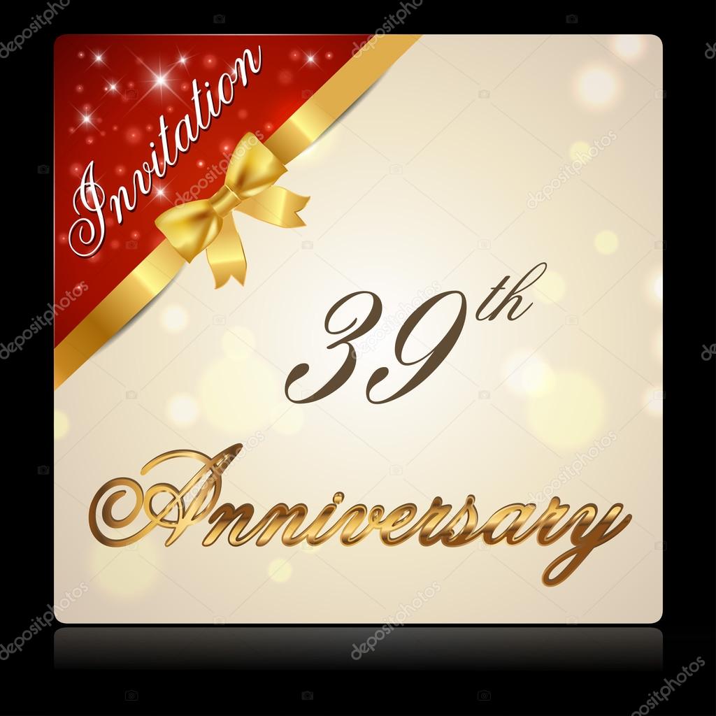 39 Year Anniversary Celebration Stock Vector C Atulvermabhai 59445659