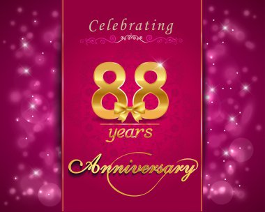 88 yıl yıldönümü kutlama parlak kartı