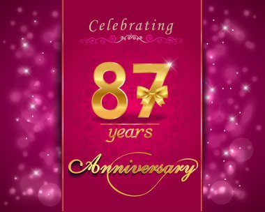 87 yıl yıldönümü kutlama parlak kartı