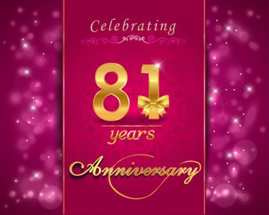 81 yıl yıldönümü kutlama parlak kartı