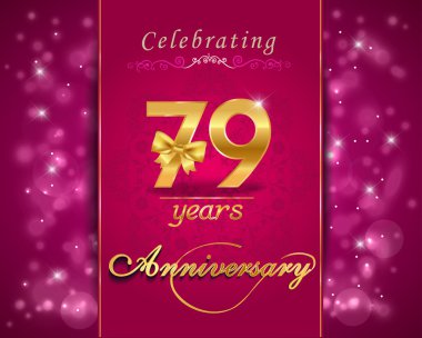 79 yıl yıldönümü kutlama parlak kartı