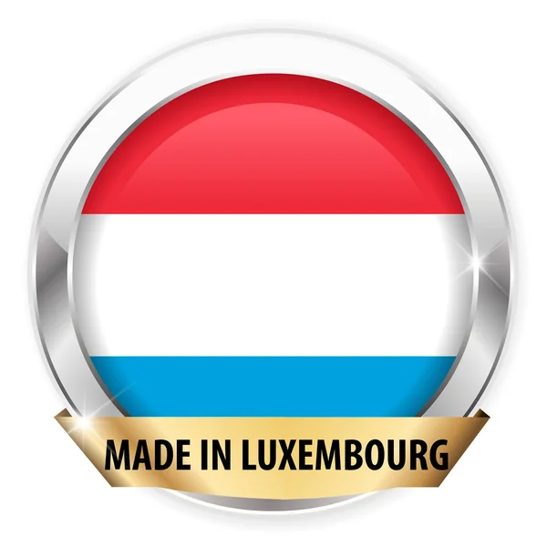 Gemaakt in Luxemburg zilveren badge — Stockvector