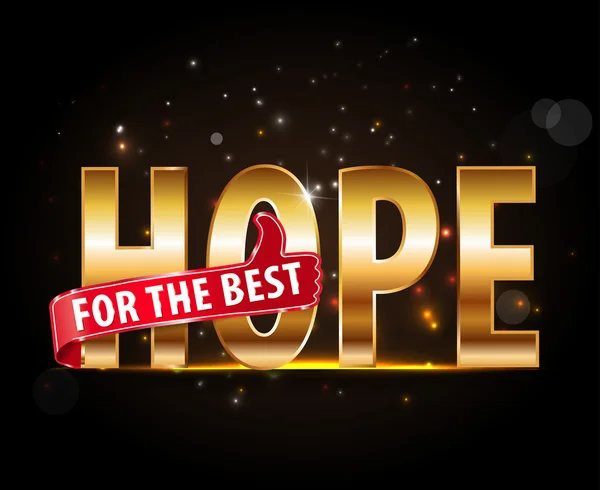 Hope for the best with thumbs up sign — Stock Vector