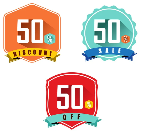 Set of 50 sale and discount — Stock Vector