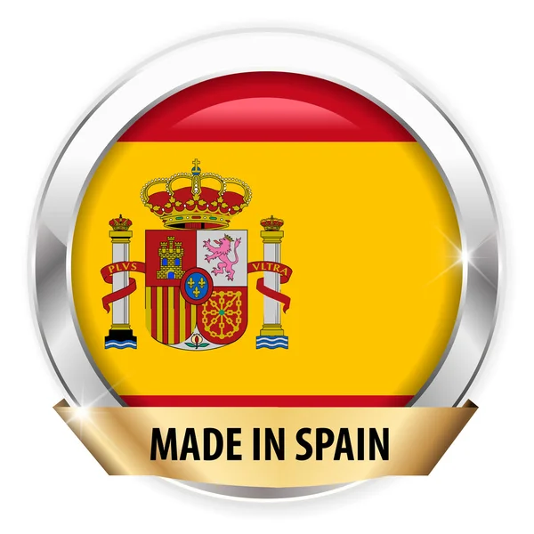 Made in spain silver badge — Stock Vector