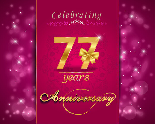 77 year anniversary celebration sparkling card