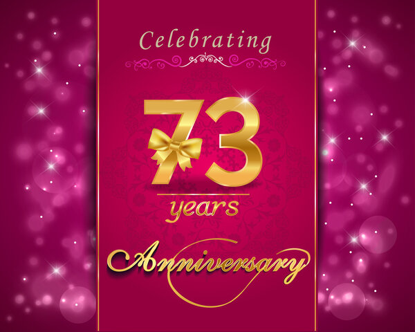 73year anniversary celebration sparkling card