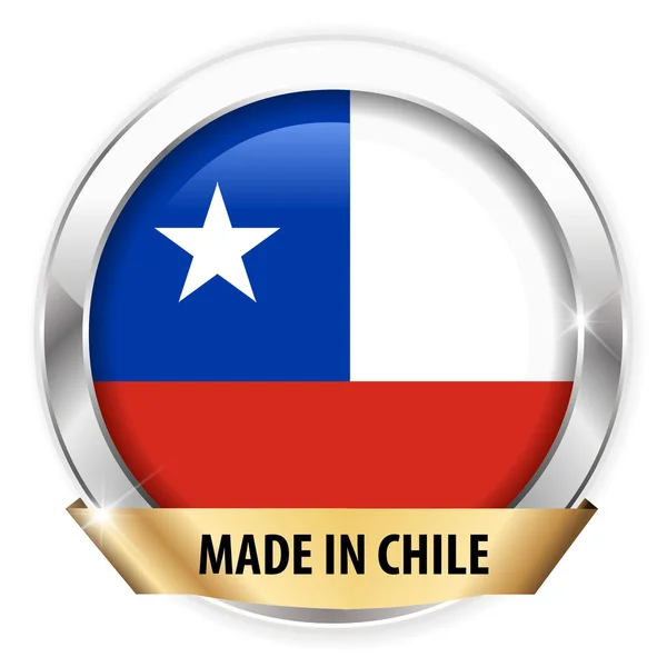 Made In Chile distintivo de prata — Vetor de Stock