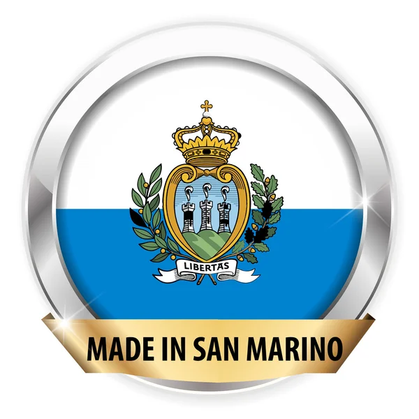 Gemaakt in san marino zilveren badge — Stockvector