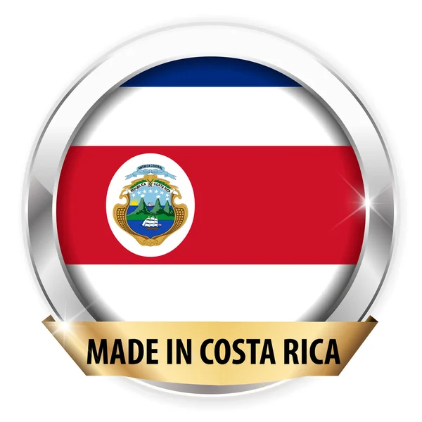 Dibuat di Costa Rica lencana perak - Stok Vektor