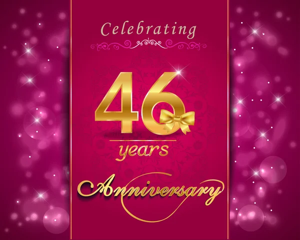 46 έτος επέτειος εορτασμού αφρώδη κάρτα — Διανυσματικό Αρχείο