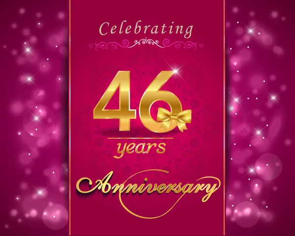 46 year anniversary celebration sparkling card — Stock Vector