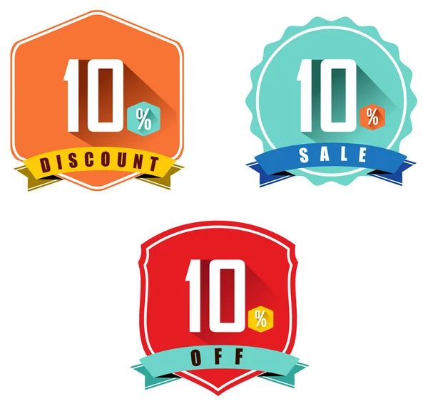 Set of 10 sale and discount — Stock Vector