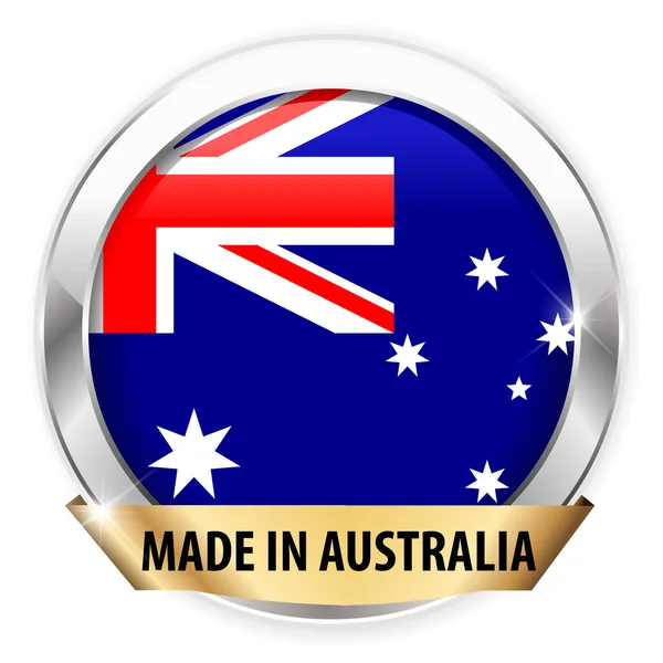 Made in Australia silver badge — Stock Vector