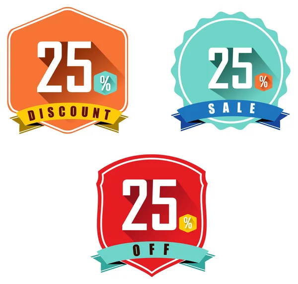 Conjunto de 25 venta y descuento — Vector de stock