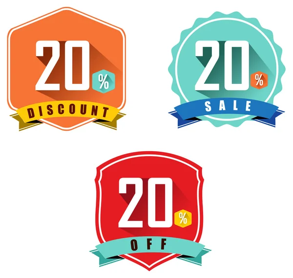 Set of 20 sale and discount — Stock Vector