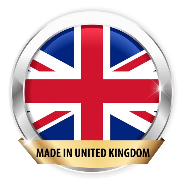 Made in united kingdom silver badge — Stock Vector