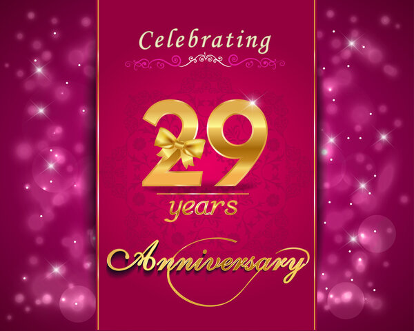 29 year anniversary celebration sparkling card