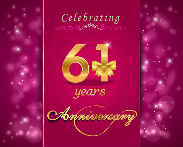 61 year anniversary celebration sparkling card