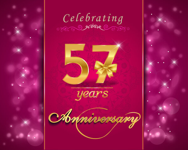 57 year anniversary celebration sparkling card