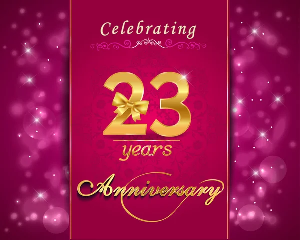 23 έτος επέτειος εορτασμού αφρώδη κάρτα — Διανυσματικό Αρχείο