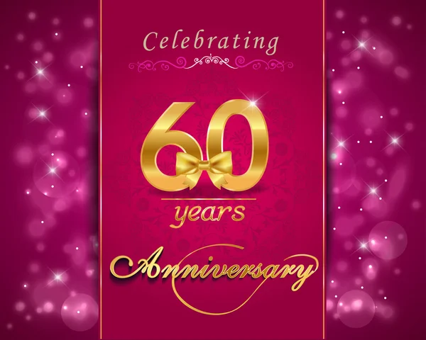 60 yıl yıldönümü kutlama parlak kartı