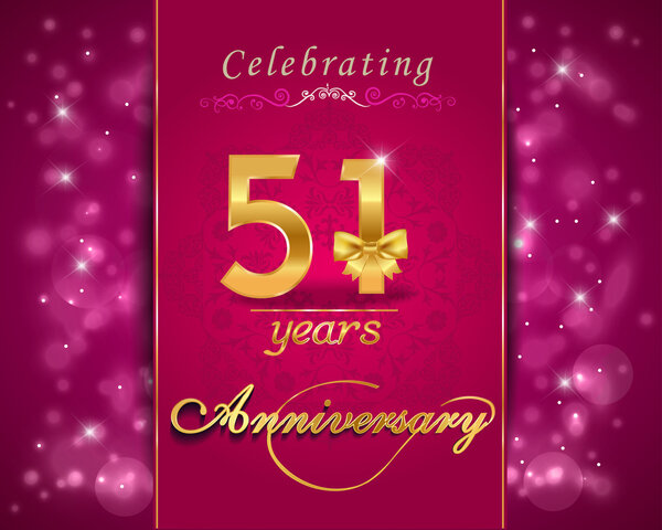 51 year anniversary celebration sparkling card
