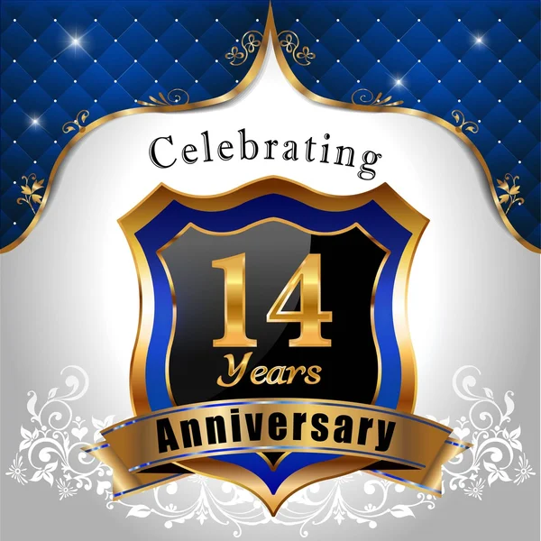 Celebrating 14 years anniversary — Stock Vector