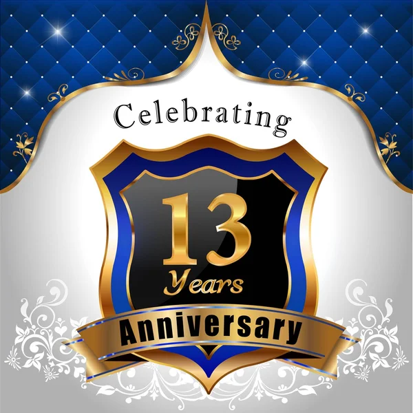 Γιορτάζει 13 χρόνια επέτειο — Διανυσματικό Αρχείο