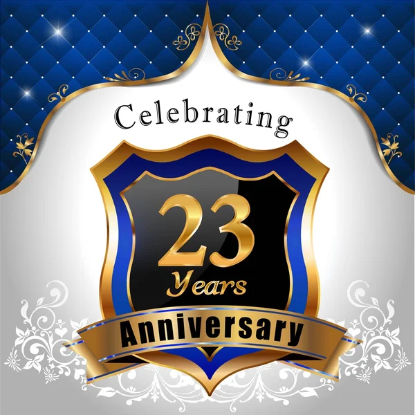 Celebrando 23 anos aniversário — Vetor de Stock