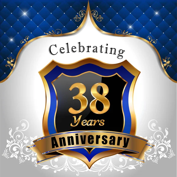 Celebrando 38 anos aniversário — Vetor de Stock