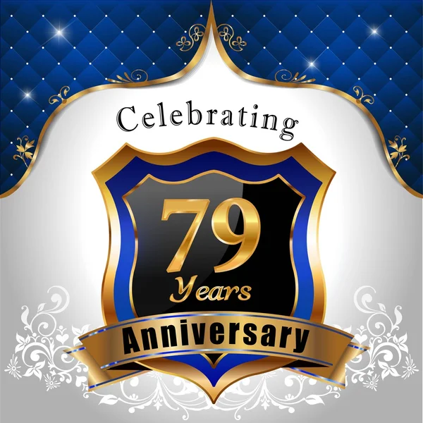 Celebrando 79 años de aniversario — Vector de stock