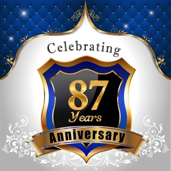 Celebrando 87 años de aniversario — Vector de stock