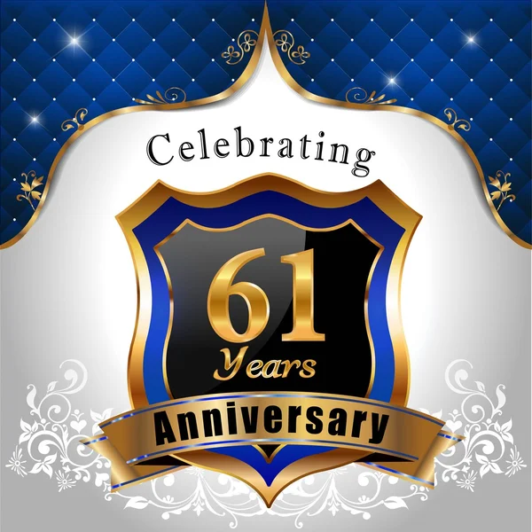 Celebrating 61 years anniversary Stock Vector