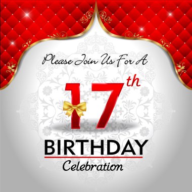 Celebrating 17 years birthday clipart