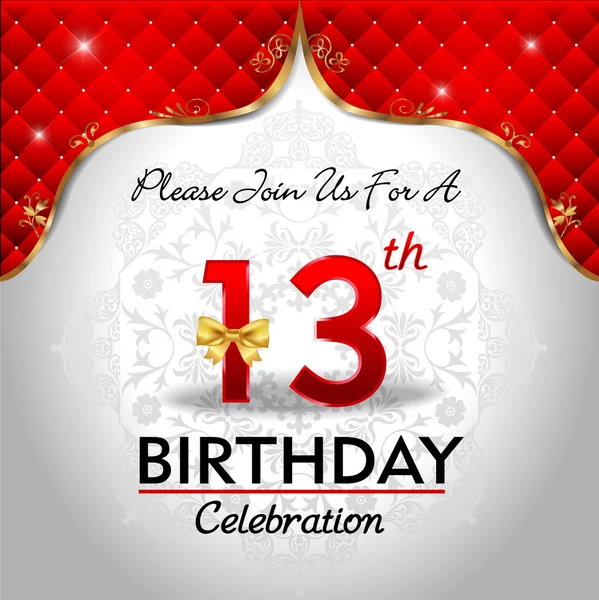 Celebrando 13 años de cumpleaños — Vector de stock