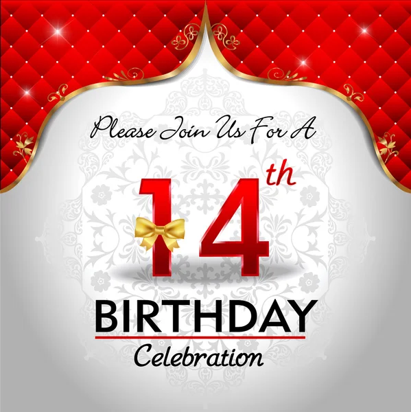 Celebrando 14 años de cumpleaños — Vector de stock