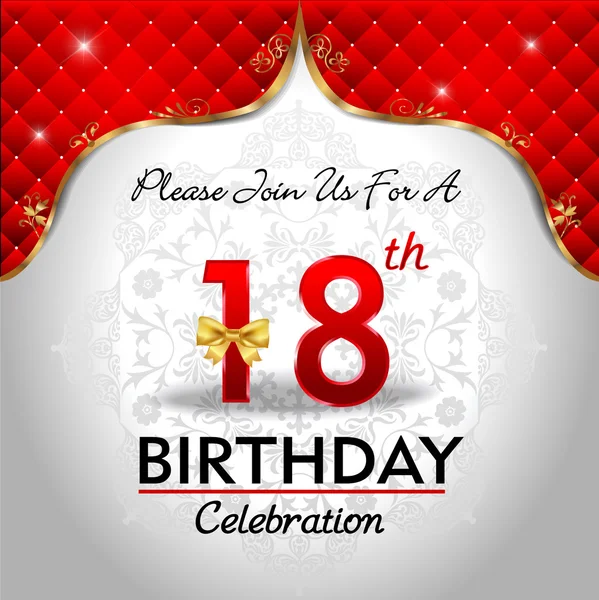 Celebrando 18 años de cumpleaños — Vector de stock