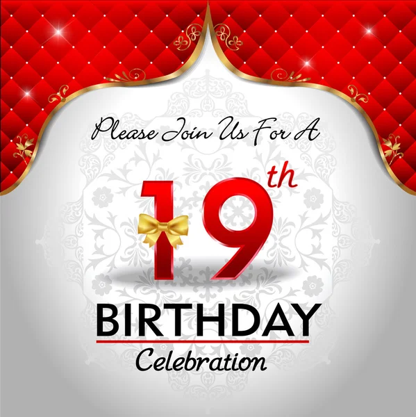 Celebrating 19 years birthday — Stock Vector