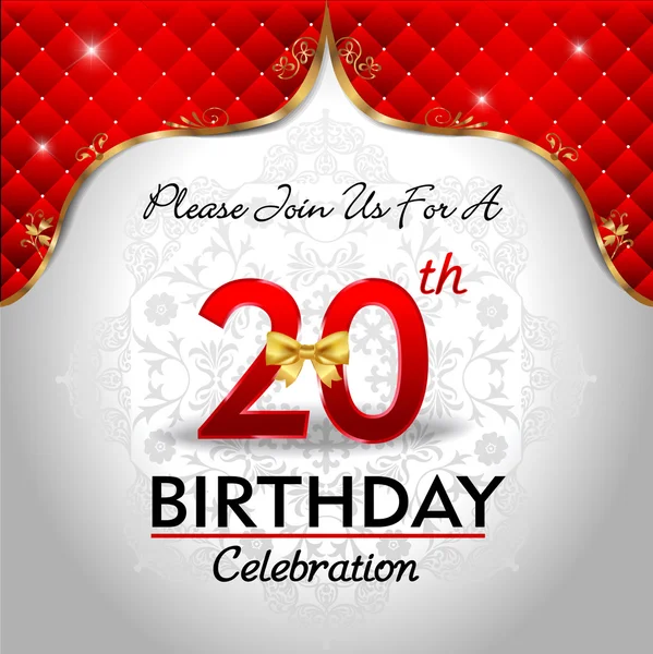 Celebrating 20 years birthday — Stock Vector