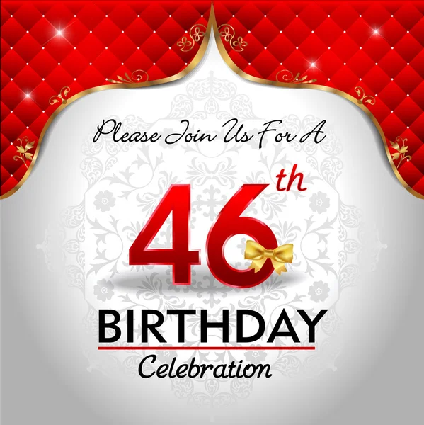 Celebrando 46 anos de aniversário — Vetor de Stock
