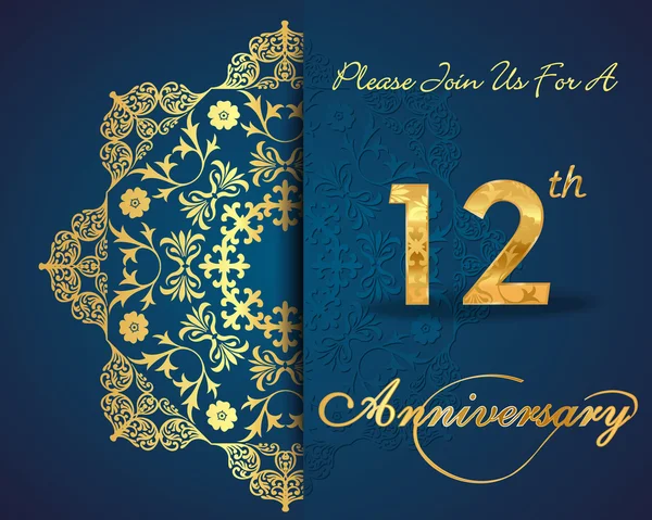 12 años patrón de celebración aniversario — Archivo Imágenes Vectoriales