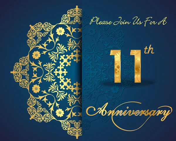 11 años patrón de celebración aniversario — Archivo Imágenes Vectoriales